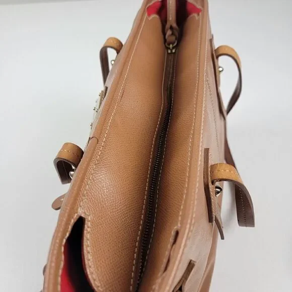 Dooney & Bourke Davis Tassel Saffiano Zip Shopper Tote Pebble Tan Leather Purse - Picture 13 of 16